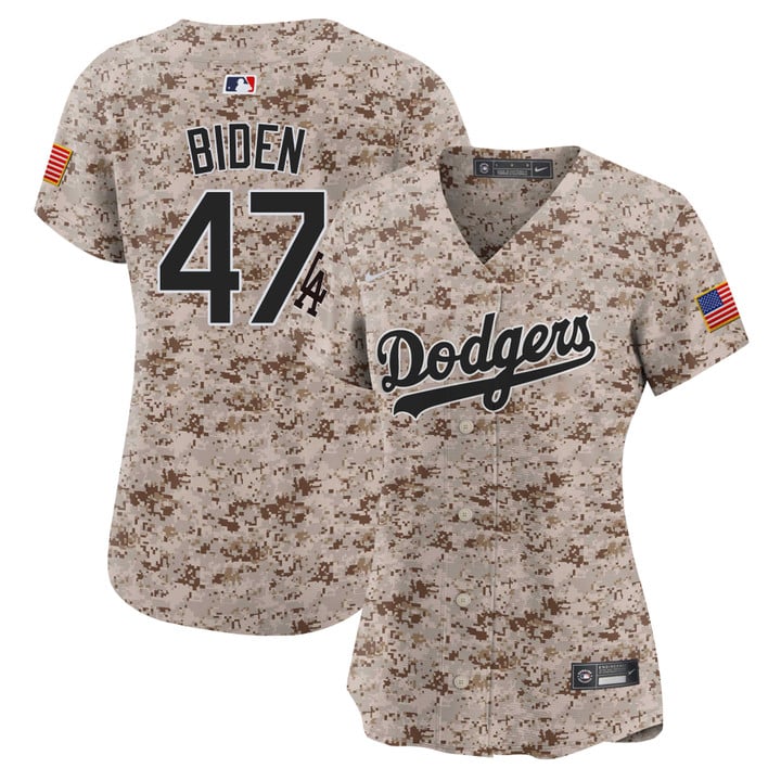 Women Los Angeles Dodgers 47 Trump Camo Stitched 2025 Jersey style 3